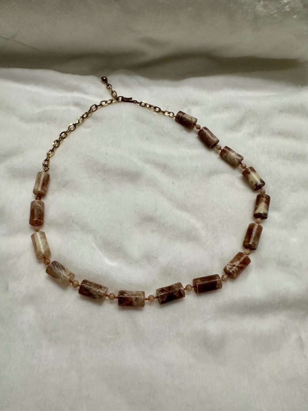 Vintage Estate Cylindrical Beaded Necklace with hook closure.